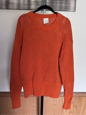 Varley cotton true knit Open-Knit Orange crew neck Sweater - Varley medium